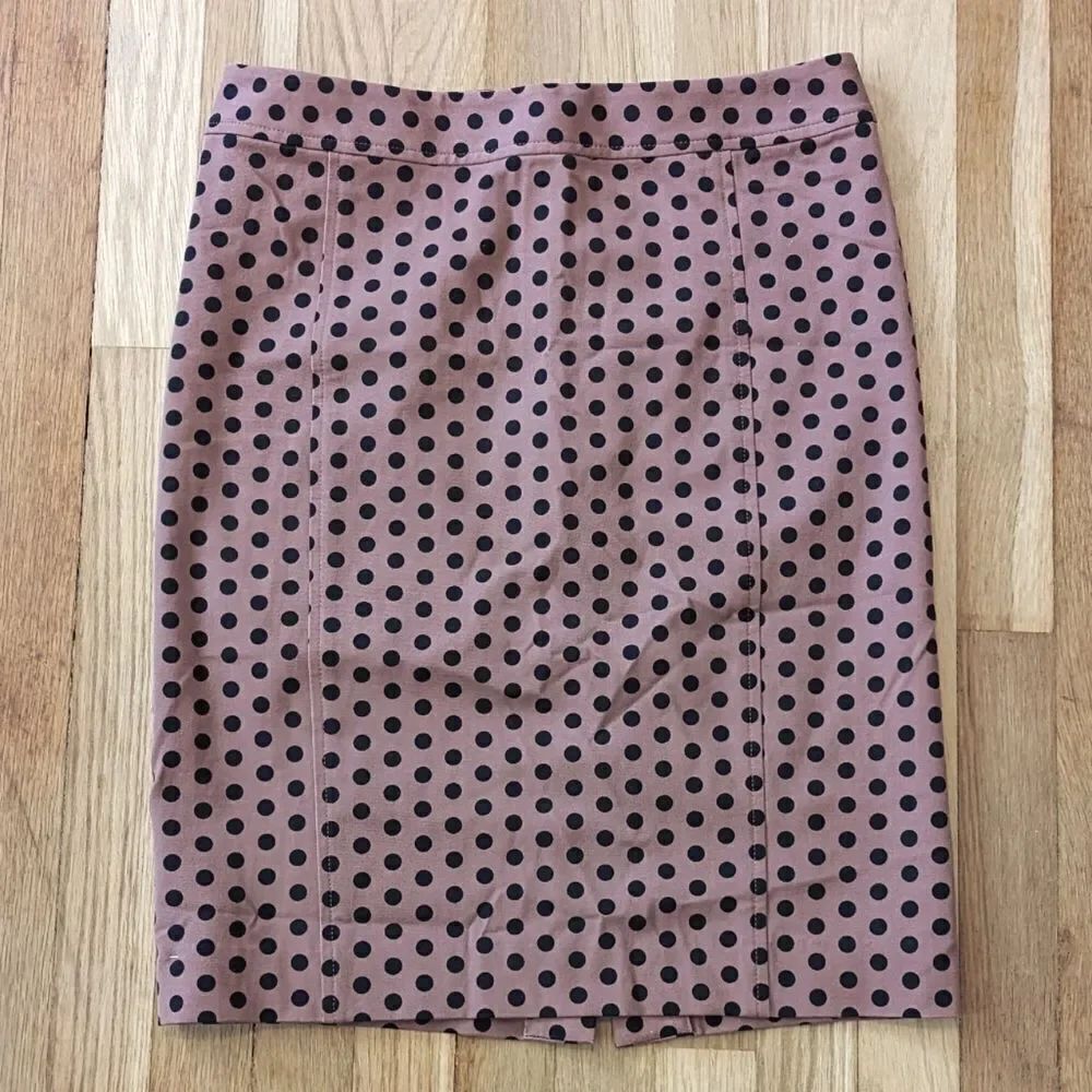 Ann Taylor loft brown and black polka pencil skirt
